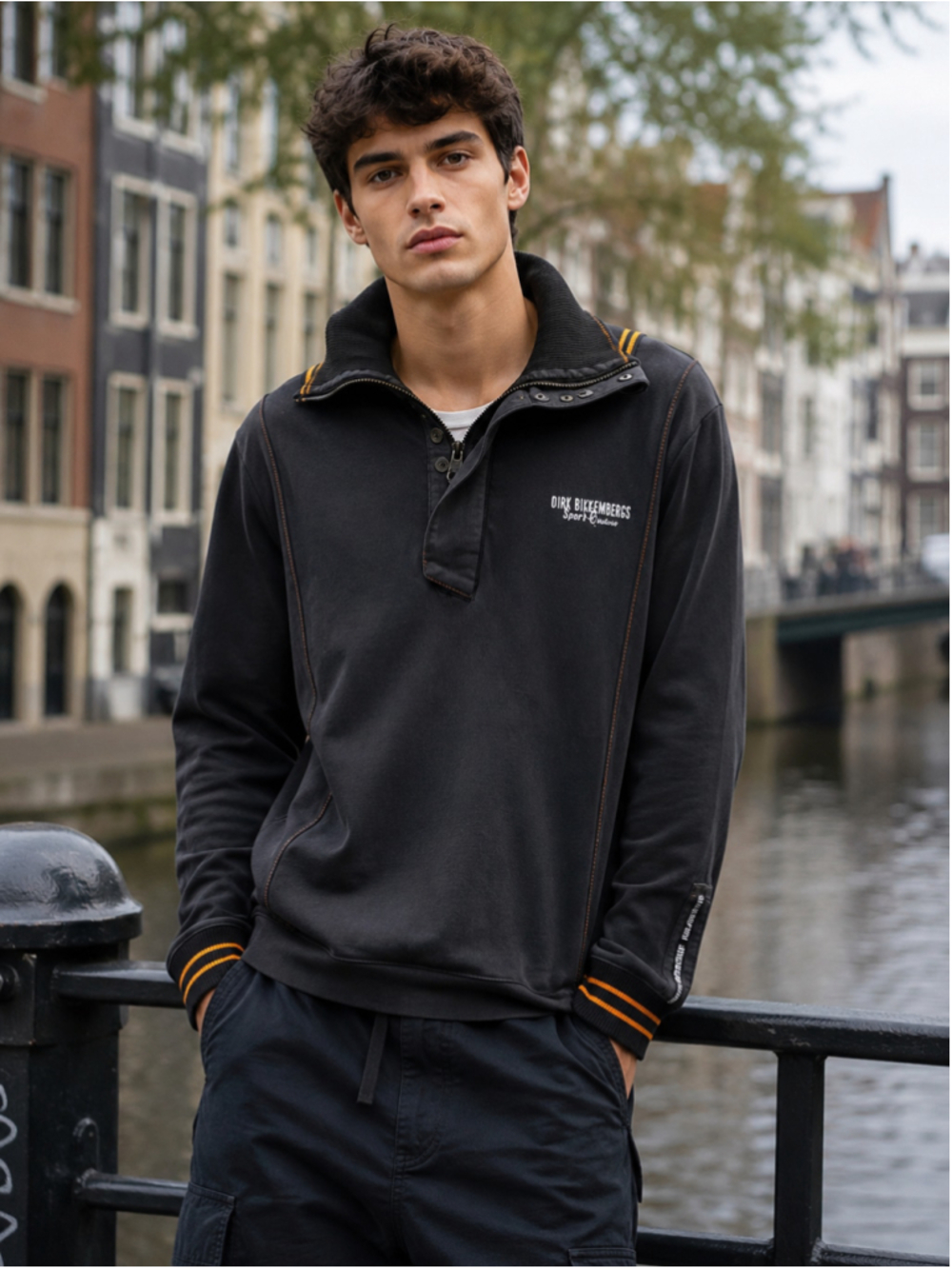 Dirk Bikkembergs Sweatshirt Men’s XL Sport Couture Italian Y2K Blokecore Black